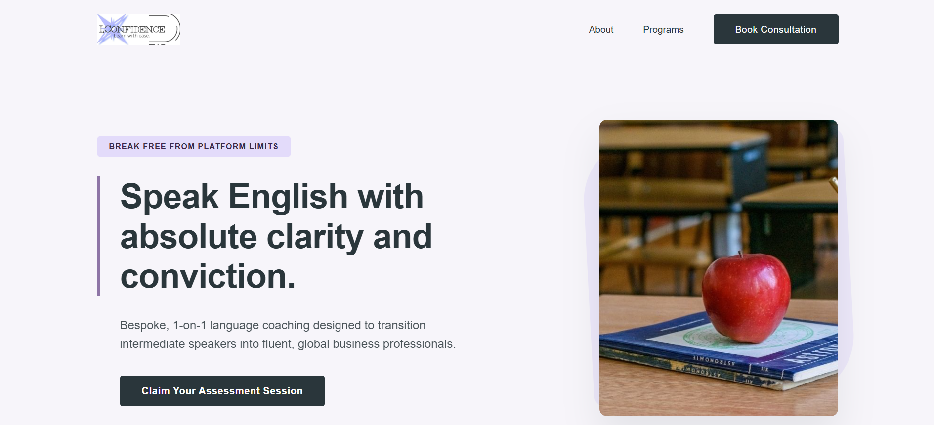 I.Confidence English Mastery Web Design